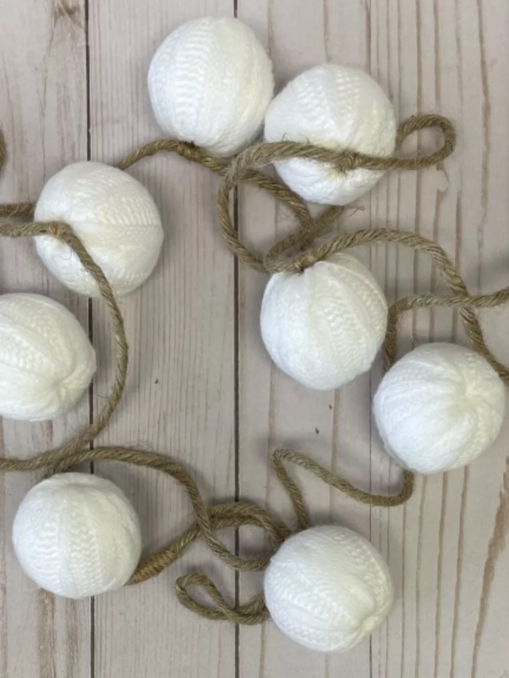 Fall Cable Knit Pumpkin Shape 6' Long 72" Farmhouse Ivory Holiday Home Decor NEW